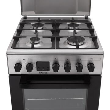 Samus Aragaz pe gaz 4 zone cuptor electric SM563AENS INOX Argintiu