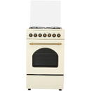 Samus Aragaz rustic pe gaz 4 zone cuptor electric SR550EL3C Bej