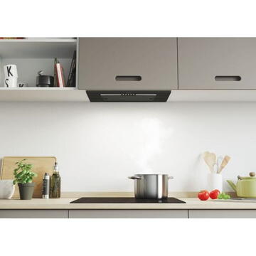 Hota Candy CPY5MBG Clasa energetica C,Incorporabil, Latime 52 cm,Extractie 298 m³/h, Control Mecanic, Negru, Sticla