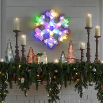 Familly Christmas Decoratiune de Craciun - fulg de nea LED colorat - 32 cm