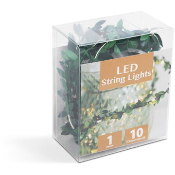 Decorațiune LED de Crăciun - ghirlandă - 10 LED-uri - 2 x AA  - 1 m
