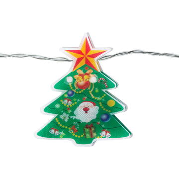 Familly Christmas Șir de lumină LED - brad - 10 LED - 1,35 metri - alb cald - 2 x AA