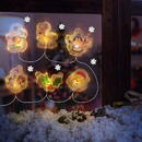 Familly Christmas Șir de lumina cu LED de Crăciun - autocolant gel pentru geam - 6 LED-uri - 2 x AA