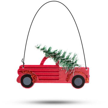 Familly Christmas Decor de Craciun - masinuță - 10 x 7 cm - 4 buc/pachet