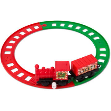 Familly Christmas Tren de Crăciun - cu cheiță - roșu/verde - 20 cm