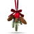 Familly Christmas Decor pentru usi de Craciun - pin artificial, cu con, clopot roșu - 16 x 15 cm