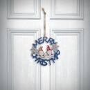 Familly Christmas Decor de Craciun - Pitici din lemn, albastru - 10 cm