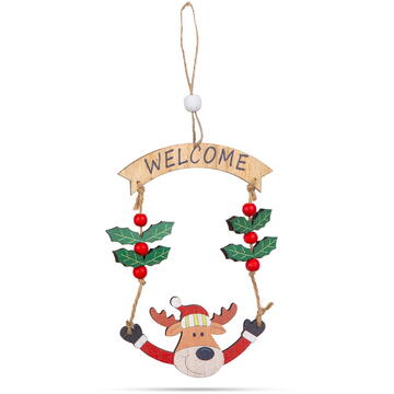 Familly Christmas Decor de Craciun - Lemn, ren - 13 x 17 cm