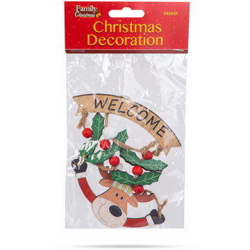 Familly Christmas Decor de Craciun - Lemn, ren - 13 x 17 cm
