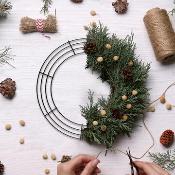 Rama coroana de Crăciun - metal - 35 cm