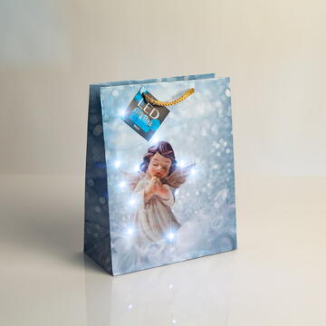 Family Party Pungi cadou hârtie cu led - 265 x 127 x 330 mm - 4 tipuri - 12 buc / pachet