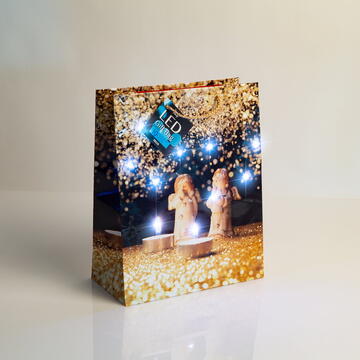 Family Party Pungi cadou hârtie cu led - 265 x 127 x 330 mm - 4 tipuri - 12 buc / pachet