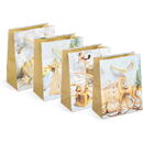 Pungă cadou pentru Crăciun - hârtie - 114 x 64 x 146 mm - 4 tipuri/ pachet