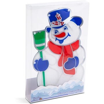 Decor fereastra LED PVC - om de zăpadă - 26 x 17 cm - 3 x AAA