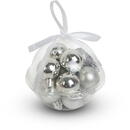 Set decorațiuni de brad - argintii - 12 buc / set