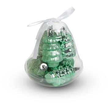 Set decor pentru brad - Verde - 6 piese / set