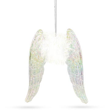 Ornament de Crăciun - aripi de înger - acrilice - 15 x 12,5 x 1,5 cm