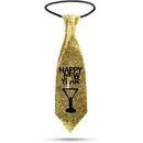 Cravata de Craciun - cu sclipici - aurie - 41 x 11 cm