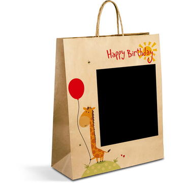 Pungă cadou - hârtie "Craft" - 265 x 127 x 330 mm - 2 tipuri