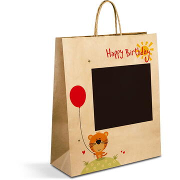 Pungă cadou - hârtie "Craft" - 265 x 127 x 330 mm - 2 tipuri