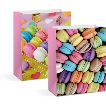 Pungă cadou - hârtie - 265 x 127 x 330 mm - 2 tipuri/pachet