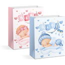 Pungă cadou - hartie - 265 x 127 x 330 mm - 2 tipuri / pachet