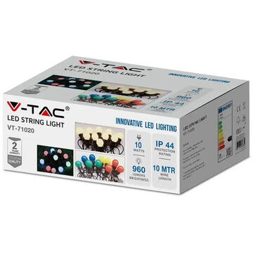 V-Tac SIR ILUMINAT FESTIV IP44 10M 0.5W X 20 3000K ALB CALD