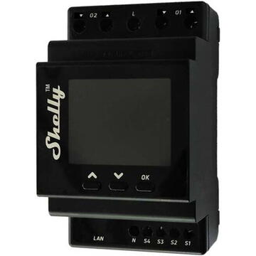 Releu inteligent Shelly 36104, 16 A, Bluetooth, Negru