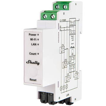 Releu inteligent Shelly Pro 3EM Profesional releu wifi 3 canale si control contactor