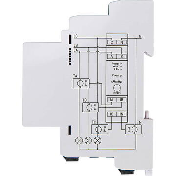 Releu inteligent Shelly Pro 3EM Profesional releu wifi 3 canale si control contactor