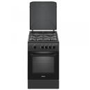 Samus SM561BBS ANTRACIT, 4 Arzatoare gaz, Cuptor gaz, Siguranta plita si cuptor, Geam dublu la cuptor, Negru mat