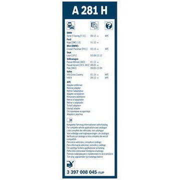 Lamela Bosch stergator luneta Lungime: 280 mm