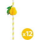 Paie de hârtie - fructe 3D - 197 x 6 mm - 12 bucăți / pachet