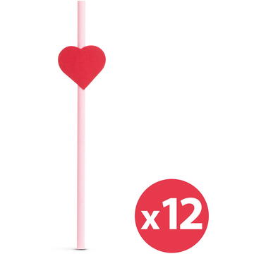 Paie de hârtie - Inimă - 197 x 6 mm - 12 bucăți / pachet