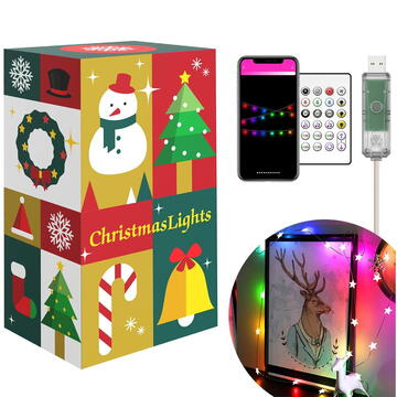 Sir de lumina inteligenta - stea - USB - 20 LED-uri RGBIC - 2 m - bluetooth