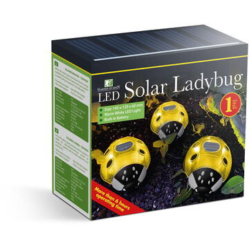 Garden of Eden Buburuza solara - Galben - 14,5 x 12 x 6 cm - 6 LED-uri alb cald