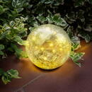 Garden of Eden Sferă solară din sticlă - 15 cm - 20 LED alb cald