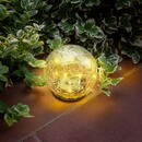 Garden of Eden Sferă solară din sticlă - 12 cm - 15 LED alb cald