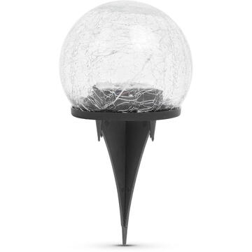 Garden of Eden Sferă solară din sticlă - 10 cm - 10 LED alb cald
