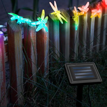 Garden of Eden Lumină solară cu LED - libelulă - 2,9 m - 10 LED-uri colorate