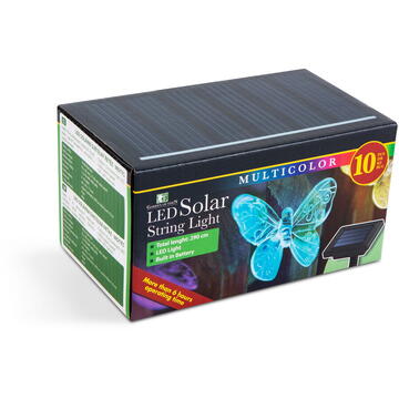 Garden of Eden Lumină solară cu LED - fluturi - 2,9 m - 10 LED-uri colorate