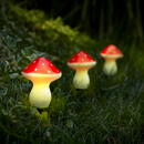 Garden of Eden Lampa solara LED - 3 ciuperci - alb cald