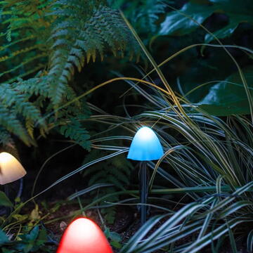 Garden of Eden Lampa solara LED - 12 mini ciuperci - multicolor - 28,5 cm x 4 m