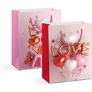 Pungă cadou - hârtie - 114 x 64 x 146 mm - 2 tipuri/ pachet