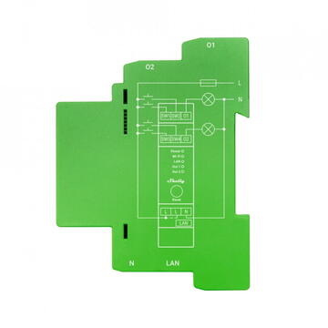 Releu inteligent Shelly PRO Dimmer 2PM, 200 W, Bluetooth 4.2, Verde
