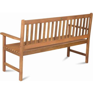 Banca de gradina pentru 3 persoane FIELDMANN FDZN 4006-T 150x61 cm, inaltime 90 cm, lemn tratat de salcam tropical