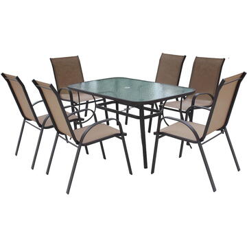 Set mobilier gradina Heinner Alegria 7 piese, masa + scaune STSM008