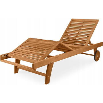 Sezlong de gradina FIELDMANN complet reglabil spate si picioare, 190x70 cm, inaltime 83.5 cm, lemn tratat de salcam tropical