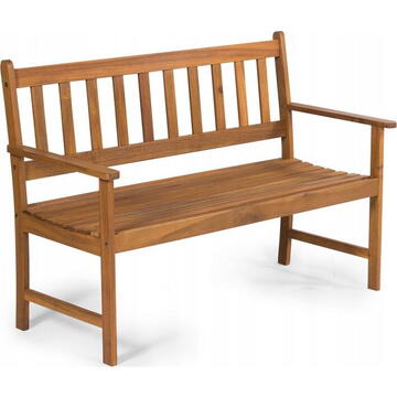 Banca de gradina pentru 2 persoane FIELDMANN 122x57 cm, inaltime 85 cm, lemn tratat de salcam tropical