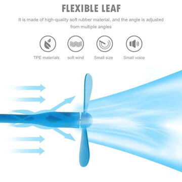 Ventilator USB Portabil, 5V - Techsuit (TUF1) - Blue